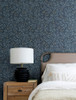 4134-72520 Senna Navy Blue Budding Vines Sure Strip Prepasted Wallpaper from Wildflower by Chesapeake Made in United States