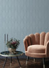 2980-M41901 Hartley Blue Geo Traditional Style Unpasted Non Woven Wallpaper from Splash by Advantage Made in France