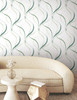 FM1095 Ink Flow Green Brown Off White Non Woven Texture Style Wallpaper from Formations