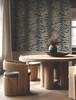 FM1042 Leaf Column Black Taupe Gray Non Woven Texture Style Wallpaper from Formations