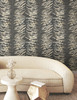 FM1042 Leaf Column Black Taupe Gray Non Woven Texture Style Wallpaper from Formations
