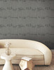 FM1062 Rhythm & Rhyme Charcoal Pale Gray Black Non Woven Texture Style Wallpaper from Formations