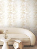 FM1041 Leaf Column Clay Brown Off White Non Woven Texture Style Wallpaper from Formations