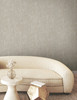 FM1003 Gilded Plume Warm Gray Cream Mylar on Non Woven Texture Style Wallpaper from Formations
