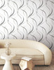 FM1092 Ink Flow Charcoal Black Cocoa Non Woven Texture Style Wallpaper from Formations