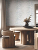 FM1046 Leaf Column Spa Blue Gray Non Woven Texture Style Wallpaper from Formations