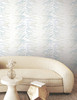 FM1046 Leaf Column Spa Blue Gray Non Woven Texture Style Wallpaper from Formations