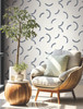 FM1023 Lunula Navy Blue Off White Non Woven Texture Style Wallpaper from Formations