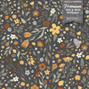 GP5012 Folk Florals Peel and Stick Wallpaper Panels 26 inch wide x 9 feet long, Rustic Brown Tan Off White Black Gray by Grace & Gardenia Designs