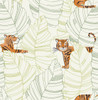DA61204 Hiding Tigers Green and Orange Kids & Nursery Theme Heavyweight Acrylic Coated Paper (FSC) Unpasted Wallpaper Day Dreamers Collection Made in United States