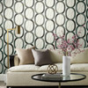 York Wallcoverings Modern Nature 2nd Edition OS4213 Interlock Wallpaper Black Gold