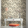 PSW1095RL Flourish Premium Peel and Stick Wallpaper Teal Green Gray Farmhouse Style Wall Covering by Simply Candice Made in United States