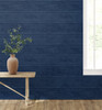 SG10102 Stacks Denim Blue Wood Theme Vinyl Self-Adhesive Wallpaper Stacy Garcia Peel and Stick Collection Made in United States