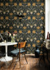 4080-44106 Filippa Navy Blue Tulip Scandinavian Style Wallpaper Non Woven Unpasted Wall Covering Ingrid Collection from A-Street Prints by Brewster Made in Sweden