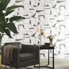 MD7114 Abstract Geo Off White Gray Geometric Theme Unpasted  Raised Foil on Non-Woven Wallpaper from Antonina Vella Modern Metals Second Edition