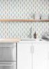 SG10912 Ditto Blue Opal Geometric Theme Vinyl Self-Adhesive Wallpaper Stacy Garcia Peel and Stick Collection Made in United States