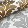 DT5041 Modern Romance Gray Off White Unpasted Non Woven Botanical Wallpaper from Candice Olsen After Eight Collection Made in United States