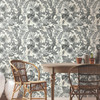BL1703 Rainforest Off White Charcoal Animals & Insects Theme Unpasted Non Woven Wallpaper from Blooms Second Edition Resource Library