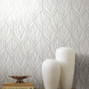 DT5084 Palma Off White Silver Unpasted Non Woven Botanical Wallpaper from Candice Olsen After Eight Collection Made in United States