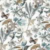 BL1722 Butterfly House Off White Blue Animals & Insects Theme Unpasted Non Woven Wallpaper from Blooms Second Edition Resource Library