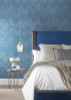 York Wallcoverings ET4114 750 Home Fabric Chevron Wallpaper Teal