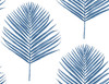 LN20002 Maui Palm Coastal Blue Botanical Theme Vinyl Self-Adhesive Wallpaper Lillian August Peel and Stick Collection Made in United States