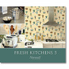 Norwall Wallcoverings  FK26958 Fresh Kitchens 5 Multi Floral Trail Wallpaper Yellow, Red, Green