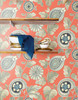 Wallquest RY31206 Calypso Paisley Leaf Coral and Aloe