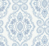 Wallquest MB30312 Nautical Damask Coastal Blue Wallpaper