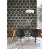 Seabrook in Blue Metallic Silver Tan MW31502 Wallpaper