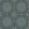 Wallquest RY30712 Mandala Boho Tile Navy Blue and Dandelion Wallpaper
