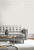 Wallquest AW71603 Interlocking Squares Metallic Tan and Off White Wallpaper