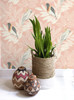 Wallquest RY30101 Paradise Island Birds Pink Sunset and Ivory Wallpaper