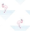 Wallquest DA61702 Dancing Flamingo Fuchsia and Sky Blue Wallpaper