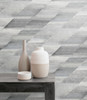 Wallquest RY30310 Rainbow Diagonals Cinder Gray and Slate Wallpaper