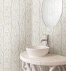 Brewster 2532-20445 Bath Bath Bath IV Corwin Light Green Bird Branches Wallpaper
