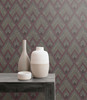 Wallquest RY30507 Panama Boho Diamonds Cranberry and Brushed Ebony Wallpaper