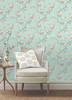 Fine Décor by Brewster 2900-40768 Medley Chinoiserie Seafoam Floral Wallpaper