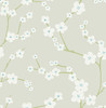 A-Street Prints by Brewster 2764-24322 Mistral Sakura Light Grey Floral Wallpaper