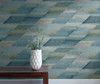 Wallquest RY30304 Rainbow Diagonals Steel Blue and Stone