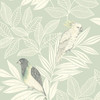 Wallquest RY30104 Paradise Island Birds Mint and Ivory