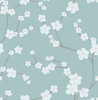 A-Street Prints by Brewster 2764-24324 Mistral Sakura Turquoise Floral Wallpaper