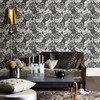 A−Street Prints by Brewster 2763-24206 Moonlight Fanciful Black Floral Wallpaper