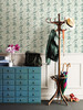 Brewster 2657-22253 Charlise Teal Floral Stripe Wallpaper