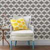 A-Street Prints by Brewster 2697-22647 Petals Grey Ogee Wallpaper