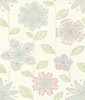 A-Street Prints by Brewster 1014-001811 Kismet Maisie Green Batik Flower Wallpaper