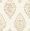 2834-25042 Pascale Off-white Medallion Wallpaper Traditional Style Damasks Theme Unpasted Non Woven Paper from Advantage Metallic Collection by Brewster Made in Great Britain