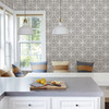2716-23858 Savvy Grey Geometric Wallpaper Modern Chic Tile Unpasted Non Woven Material Eclipse Collection from A-Street Prints by Brewster Made in Great Britain