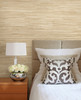 Kenneth James by Brewster 2622-54726 Jade Martina Beige Grasscloth Wallpaper