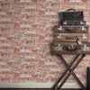 RoomMates RMK9036WP Stuccoed Dark Red Brick Peel and Stick Wallpaper DK Red